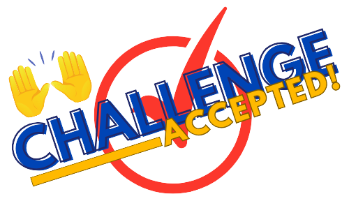 challenge accepted logo with a thumbs up